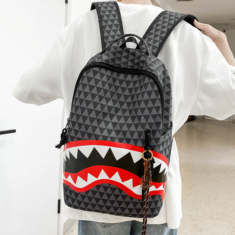 Backpack with Unique Shark Motif