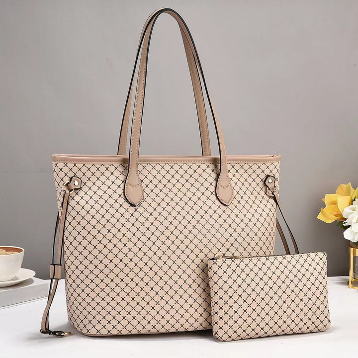 Women's elegant tote bag with detachable mini clutch