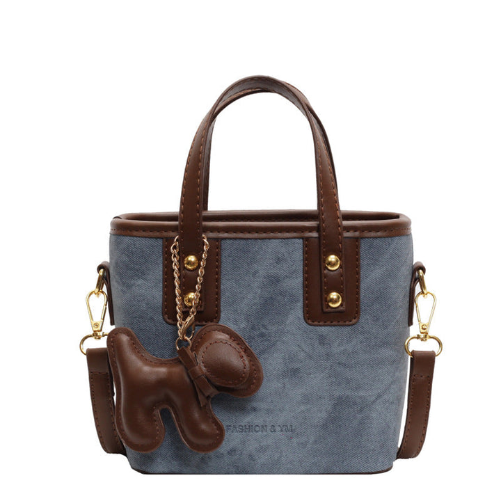 Women's mini bag made of high-quality material with removable funny charm