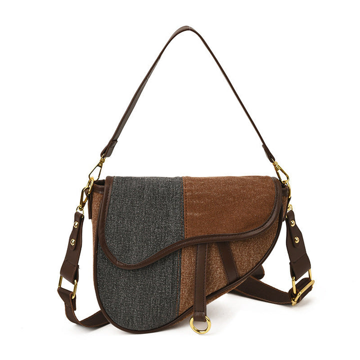 Women’s shoulder bag made of durable denim with adjustable shoulder strap