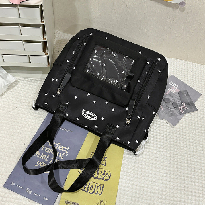Star-Print Multi-Functional School Backpack