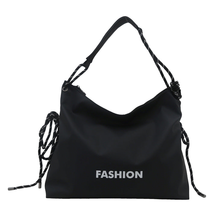 Women's stylish tote bag with braided drawstring