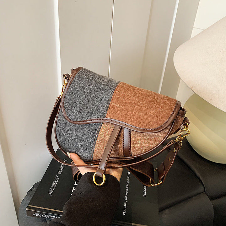 Women’s shoulder bag made of durable denim with adjustable shoulder strap