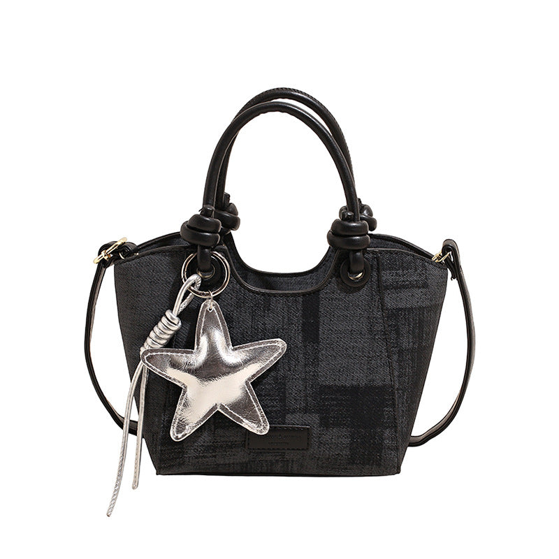 Women's Mini Handbag with Fashionable Star Keychain