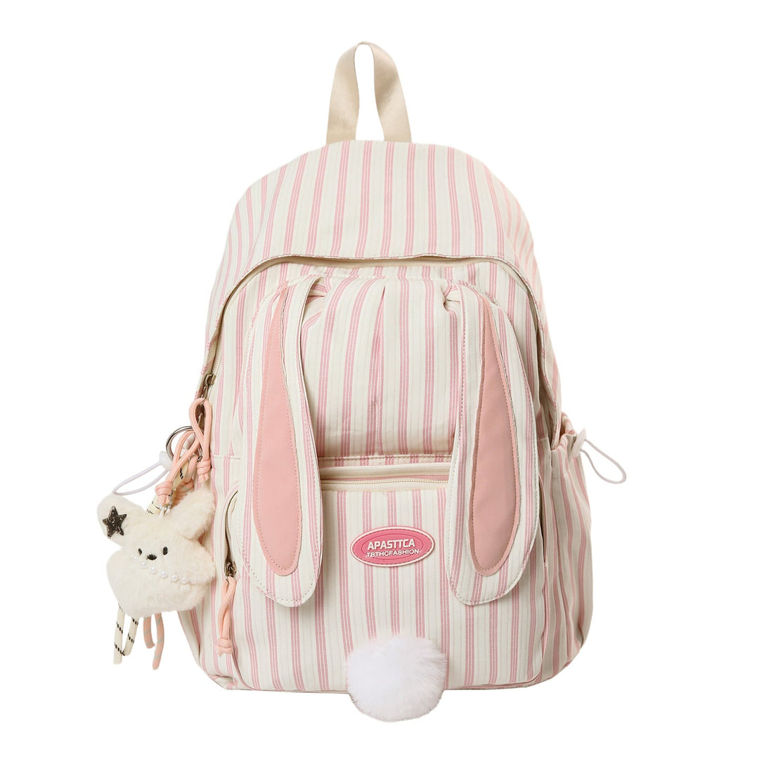 Cute Bunny Ears Striped School Backpack