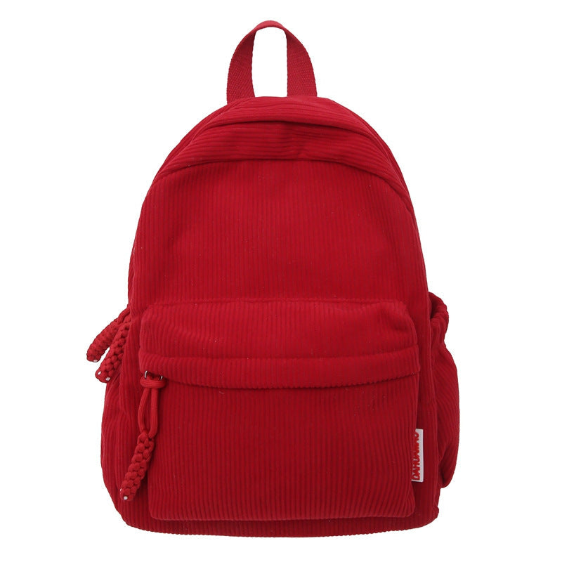 Corduroy Textured Mini School Backpack