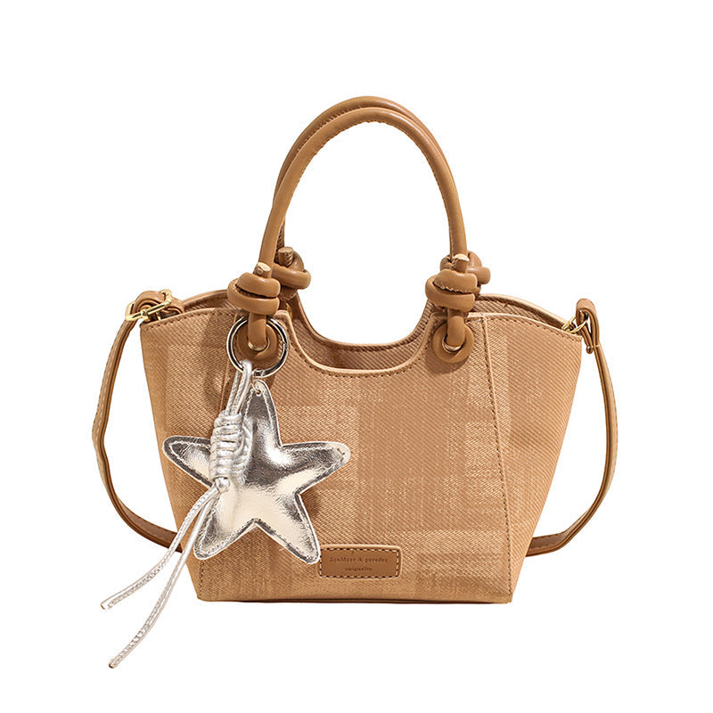 Women's Mini Handbag with Fashionable Star Keychain