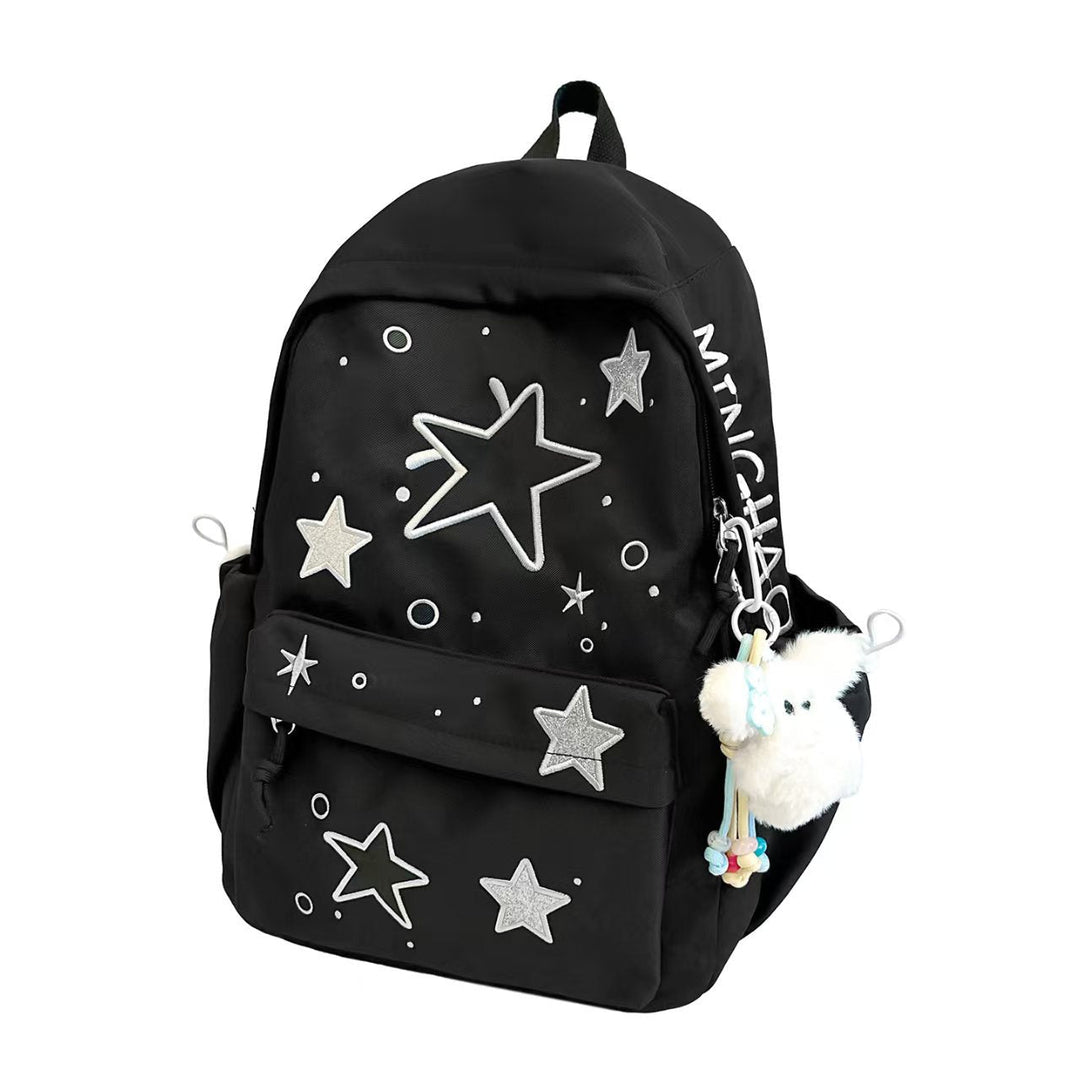 Star-Embroidered Lightweight Backpack
