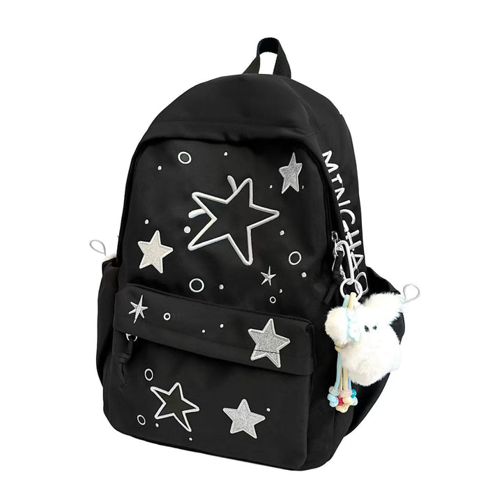 Star-Embroidered Lightweight Backpack