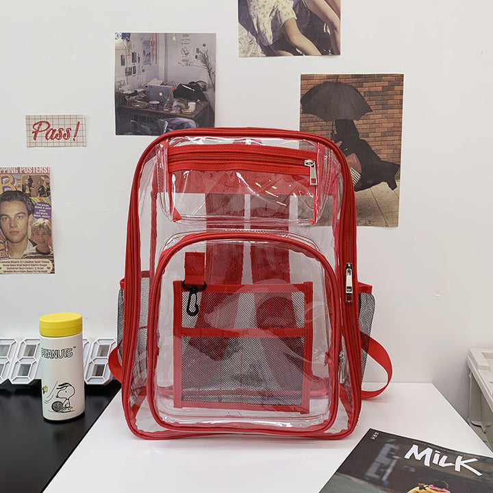 Transparent Multi-Pocket Clear School Backpack