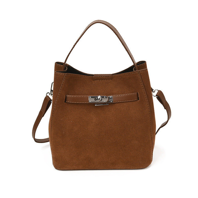 Ladies elegant suede tote bag