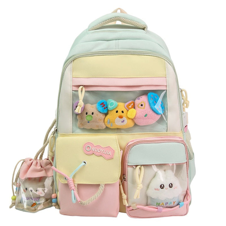 Cute Animal-Themed Multi-Pocket School Backpack