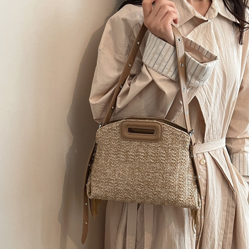 Ladies stylish shoulder bag with decorative fringe detail