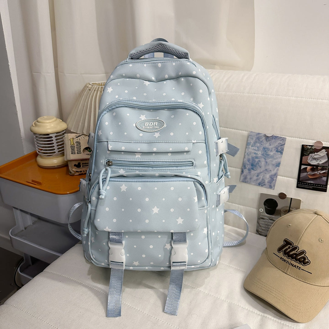 Star-Patterned Multi-Compartt Backpack