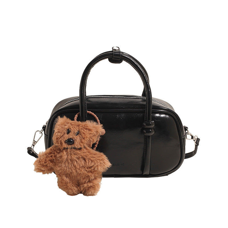 Women's Mini Handbag with Charming Bear Pendant
