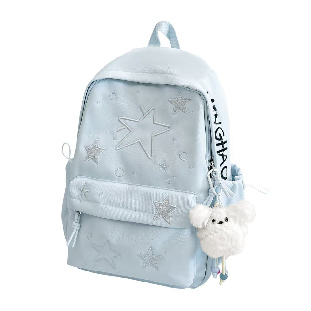 Star-Embroidered Lightweight Backpack