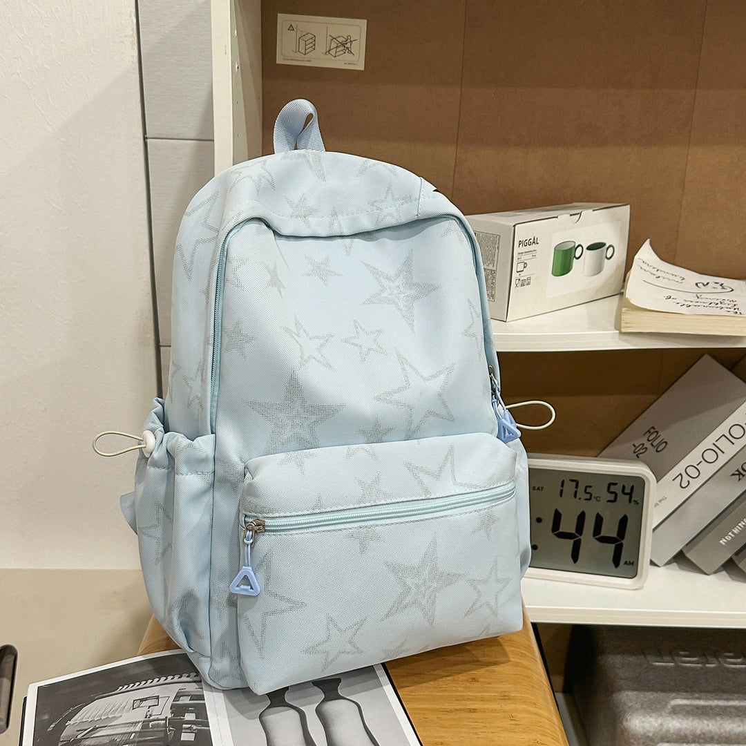 Stylish Star-Embellished Casual School Backpack