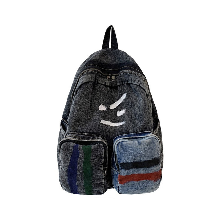Artistic Denim Backpack