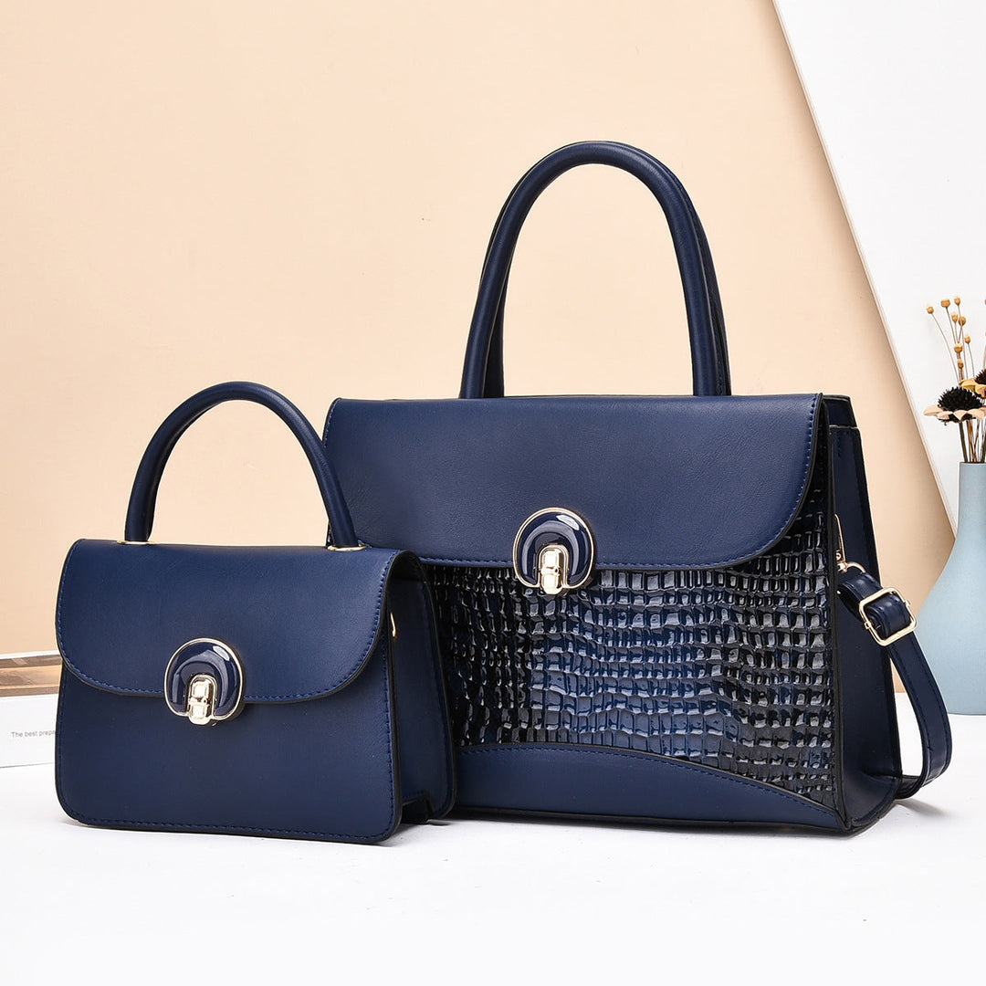Women's Handbag Set with Luxurious Crocodile Leather Design