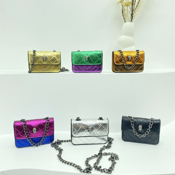 Women's mini glove bag with braided chain strap