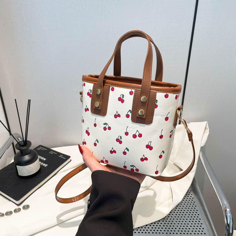 Women's mini handbag with fruity cherry design