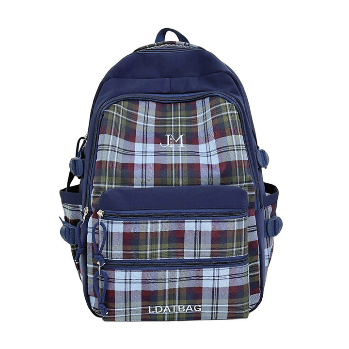 Stylish Vintage Checkered School Backpack