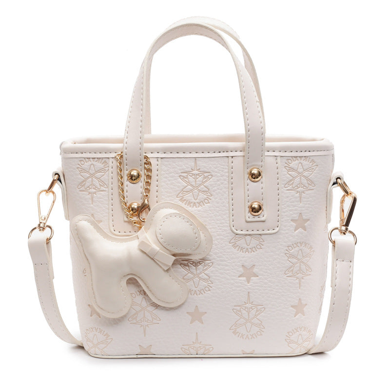 Women's Mini Handbag with Playful Dog Charm