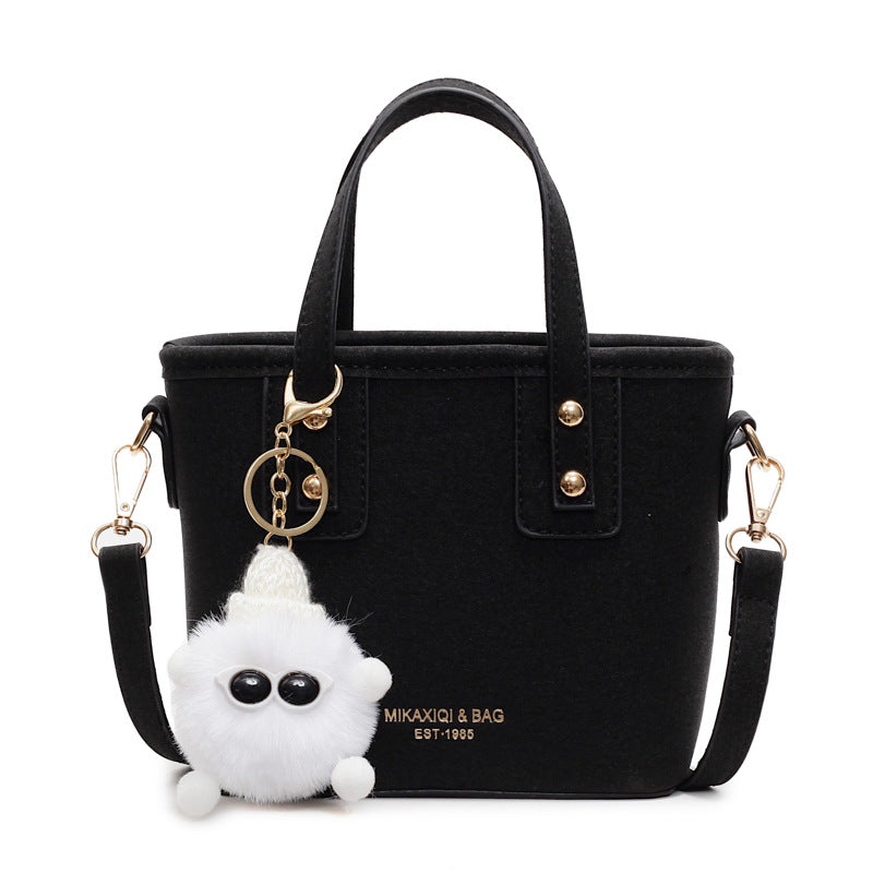 Women’s mini bag with detachable plush pendant