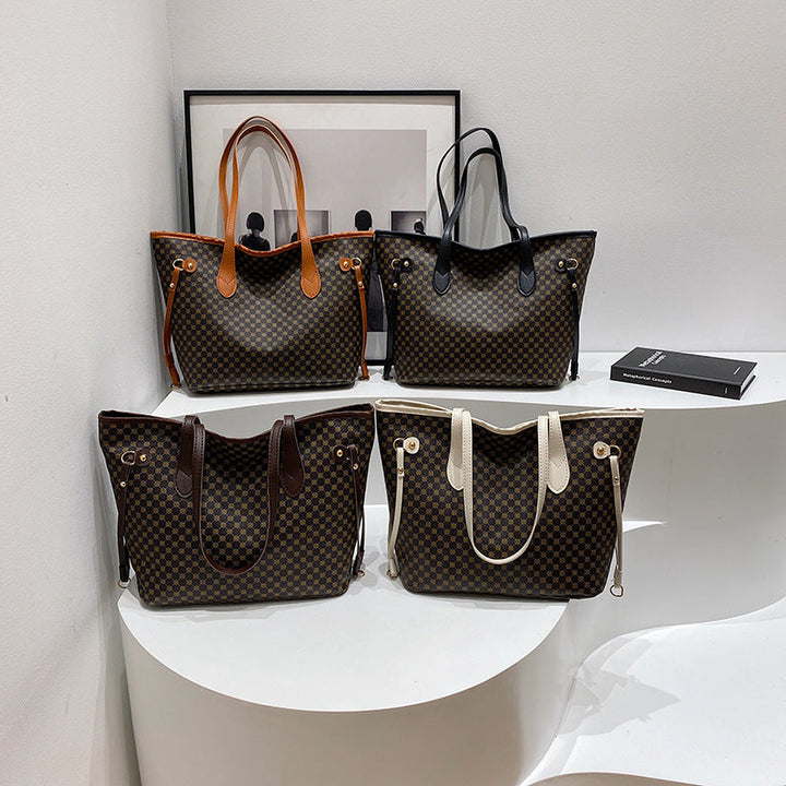 Ladies elegant tote bag with textured design and high-quality leather accents