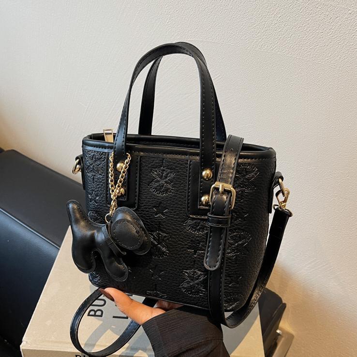 Women's Mini Handbag with Playful Dog Charm