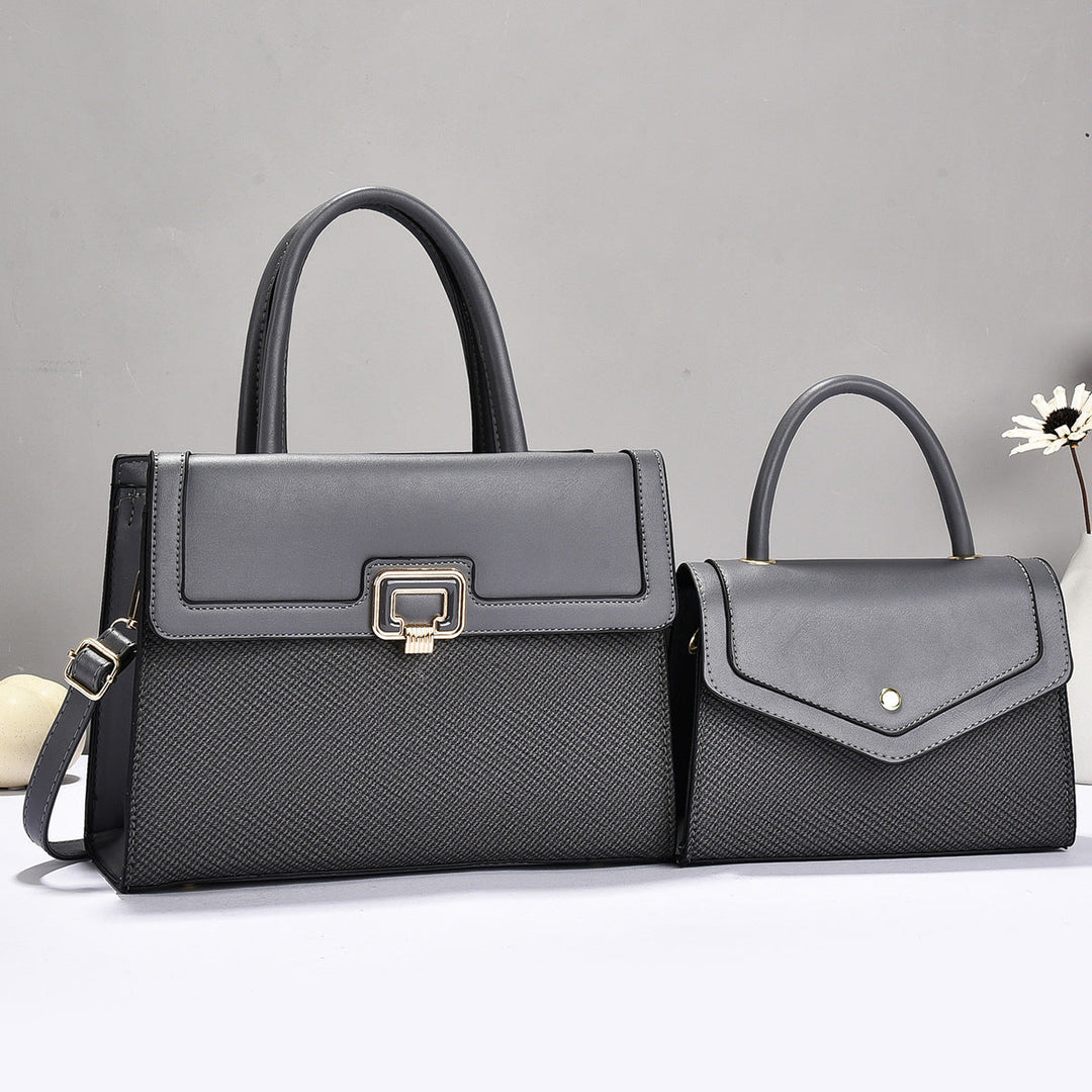 Women’s handbag set with textured design and elegant mini crossbody bag