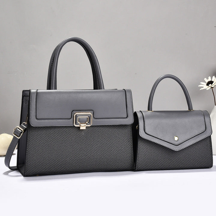 Women’s handbag set with textured design and elegant mini crossbody bag