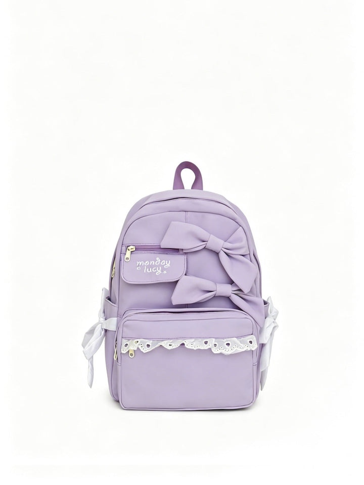 Cute Bow-Accent School Backpack