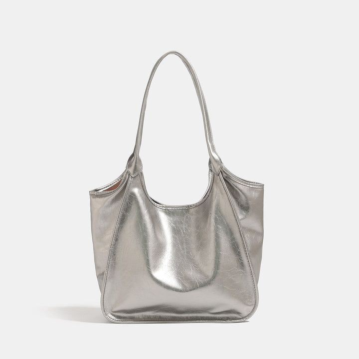 Women’s fashionable tote bag with shiny surface