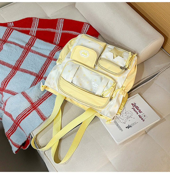 Multi-Pocket School Backpack and Tote Bag Set