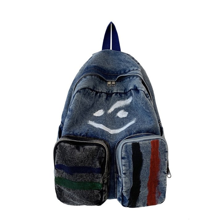 Artistic Denim Backpack
