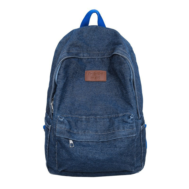 Stylish Denim School Backpack