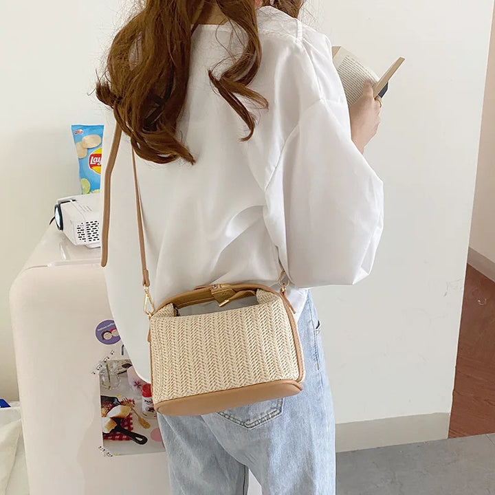 Small Shoulder Bag in Straw