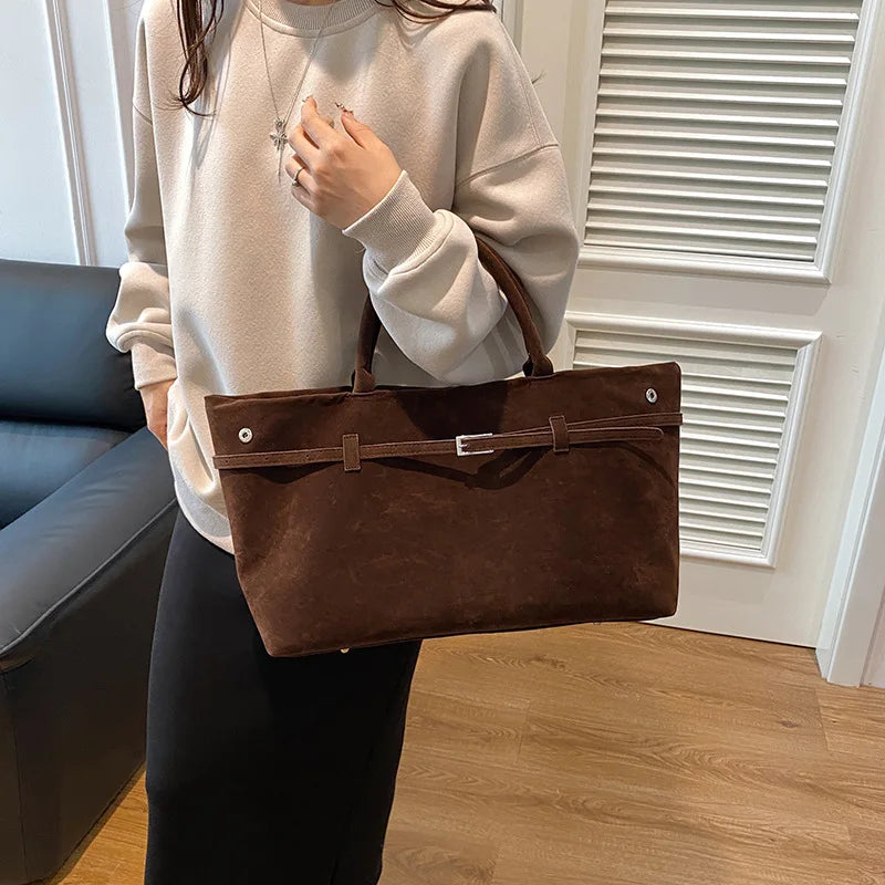 Suede Shoulder Handbag