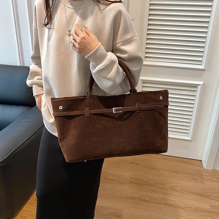 Suede Shoulder Handbag