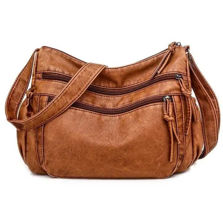 Multi-pocket Shoulder Bag in Leather
