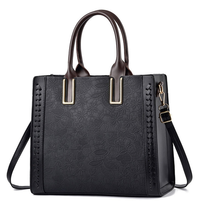 Prägte Vegan Leather Top Handle Tote Bag