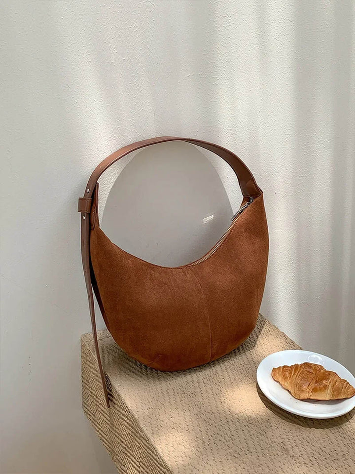 Half Moon Bag Made of Suede