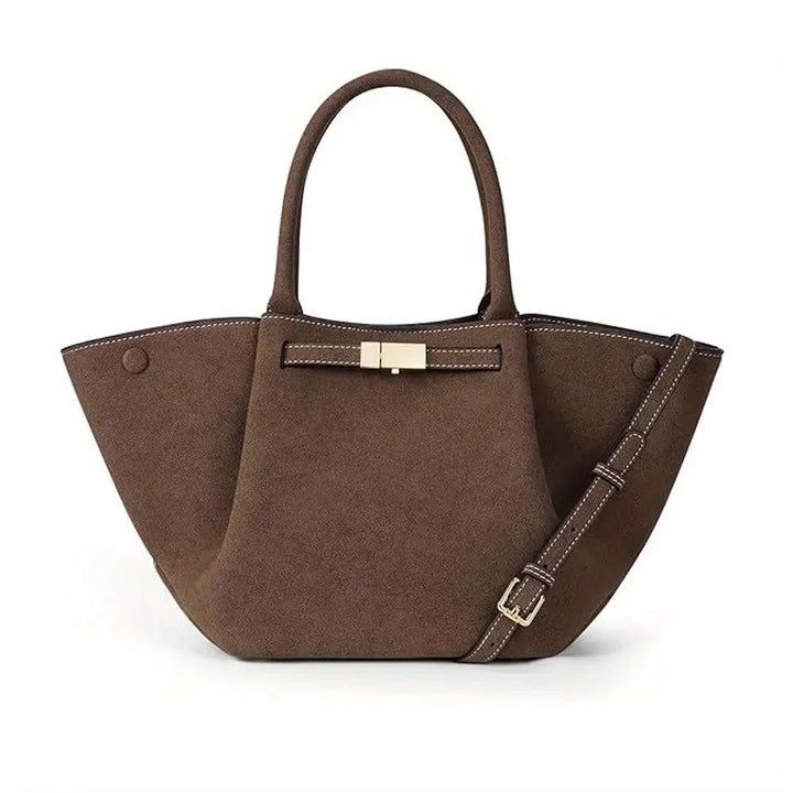 Large Suede Shoulder Handbag