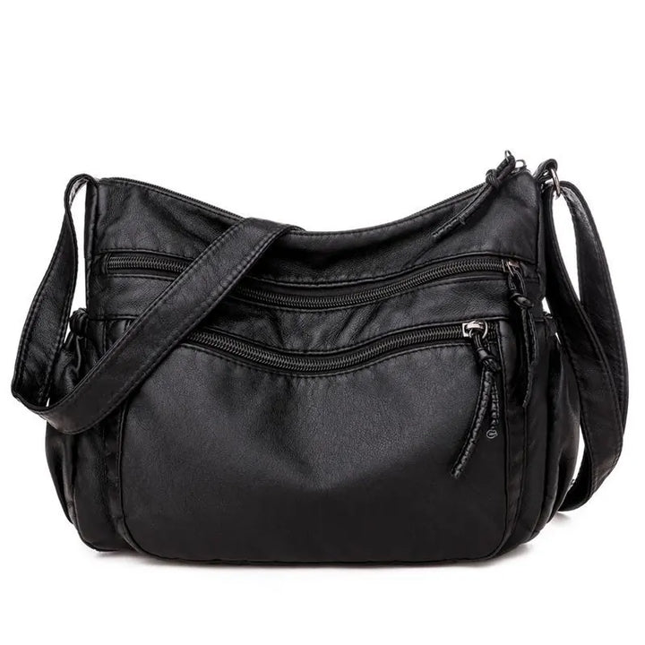 Multi-pocket Shoulder Bag in Leather