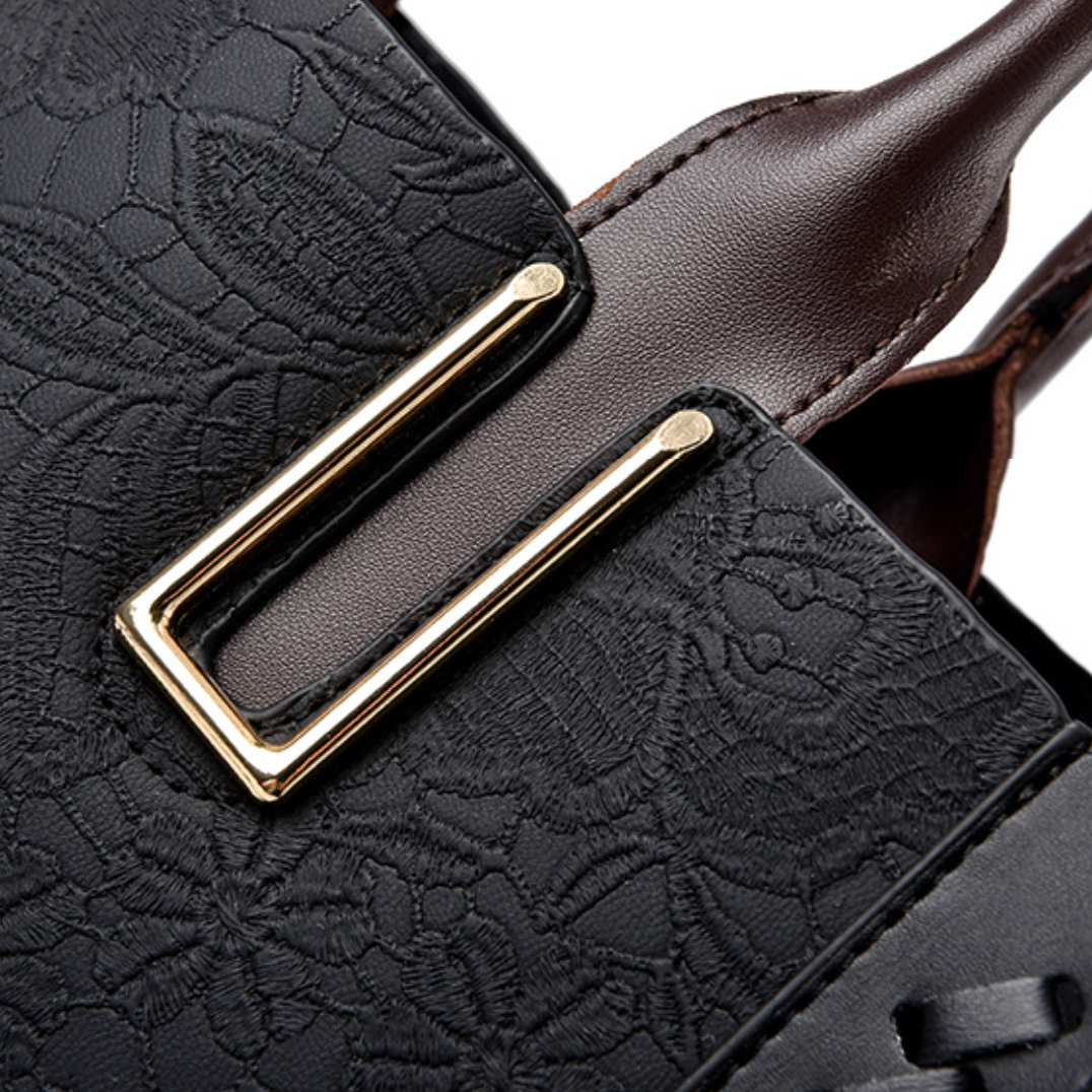 Prägte Vegan Leather Top Handle Tote Bag