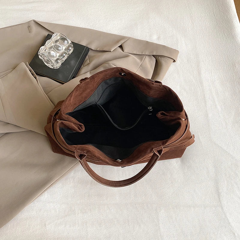 Suede Shoulder Handbag