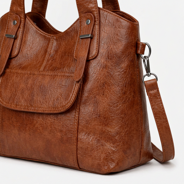 Large vegan cowhide bag, shoulder bag