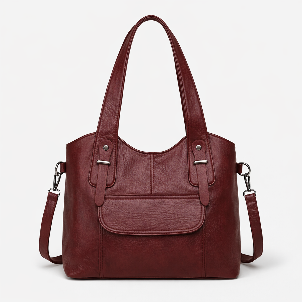 Large vegan cowhide bag, shoulder bag