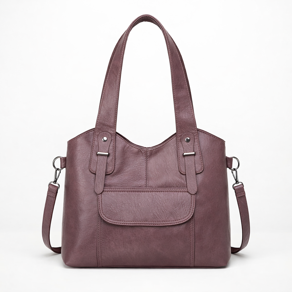 Large vegan cowhide bag, shoulder bag